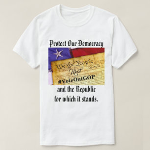 私達の民主主義および共和国を保護して下さい Tシャツ