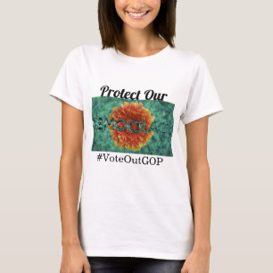 私達の民主主義を保護して下さい Tシャツ