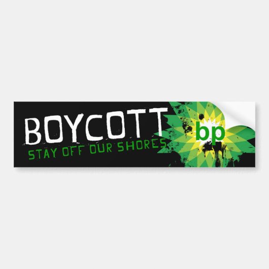 私達の海岸の沖のBoycott_stay バンパーステッカー (正面)
