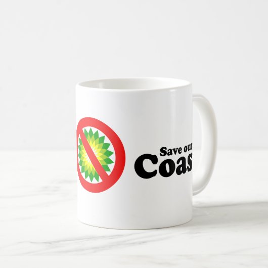 私達の海岸を救って下さい コーヒーマグカップ (正面右)