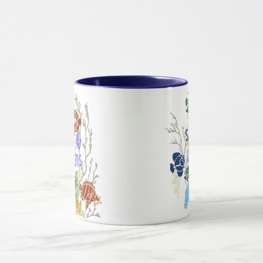 私達の海洋の航海のな珊瑚礁のコーヒーカップを救って下さい マグカップ (中央)