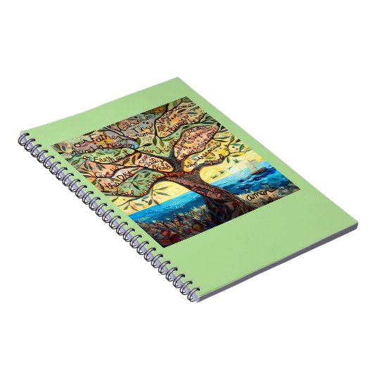 私達の父の色彩の鮮やかな祈りの言葉の木のノート ノートブック (右側)