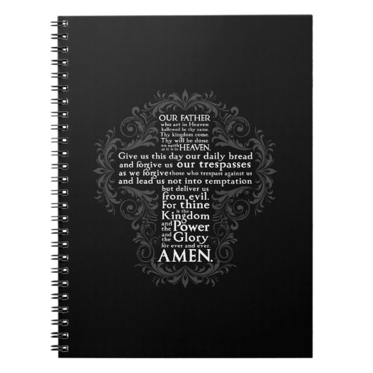 "私達の父" "主Prayer"の"キリスト教のギフトイエス・キリスト ノートブック (正面)