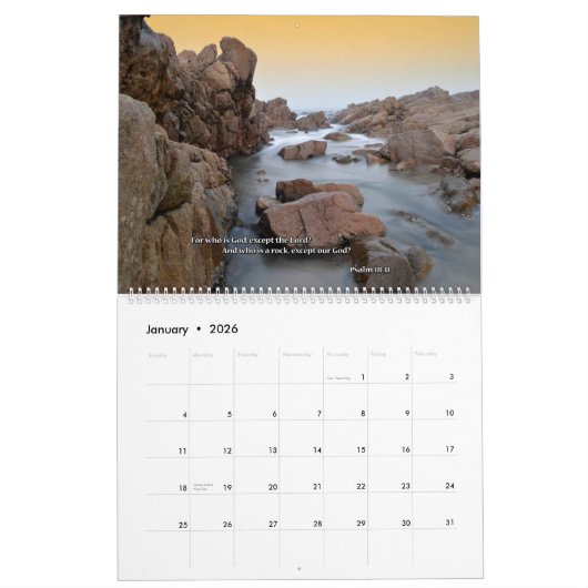 私達の神私達の石の信仰的なカレンダー2のページ カレンダー (1月 2026)