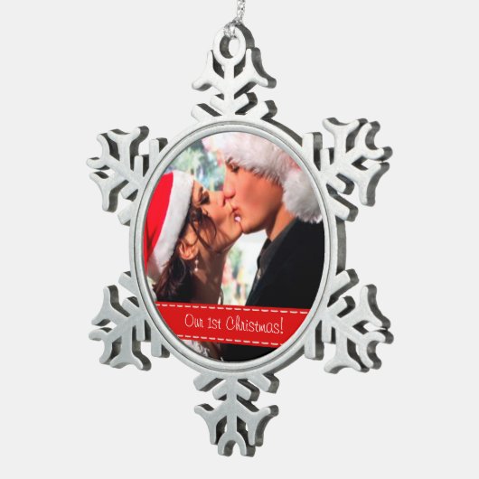 私達の第1クリスマス スノーフレークピューターオーナメント (右)