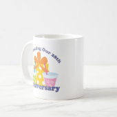 私達の第28記念日のギフトを祝うこと コーヒーマグカップ (正面左)