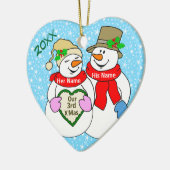 私達の第3クリスマス セラミックオーナメント (左)