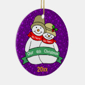 私達の第4クリスマス セラミックオーナメント (右)
