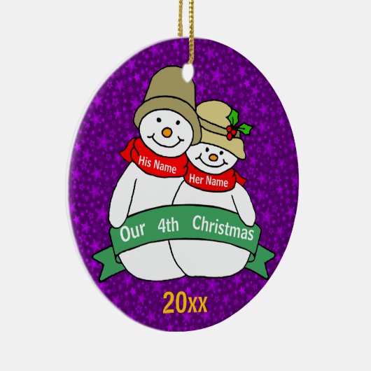 私達の第4クリスマス セラミックオーナメント (右)