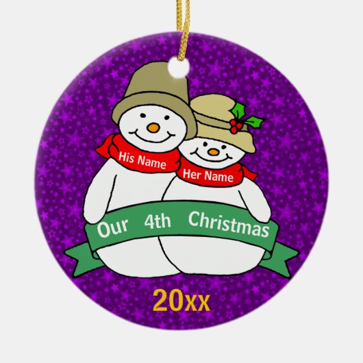 私達の第4クリスマス セラミックオーナメント (正面)