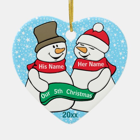 私達の第5クリスマス セラミックオーナメント (正面)