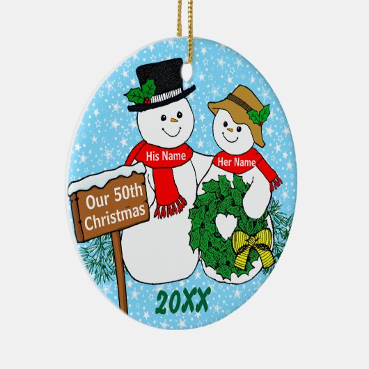 私達の第50クリスマス セラミックオーナメント (右)