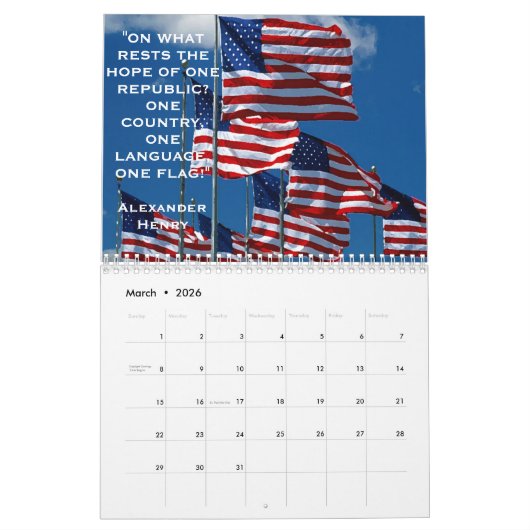 私達の米国旗2018のカレンダーに名誉を与えること カレンダー (3月 2026)
