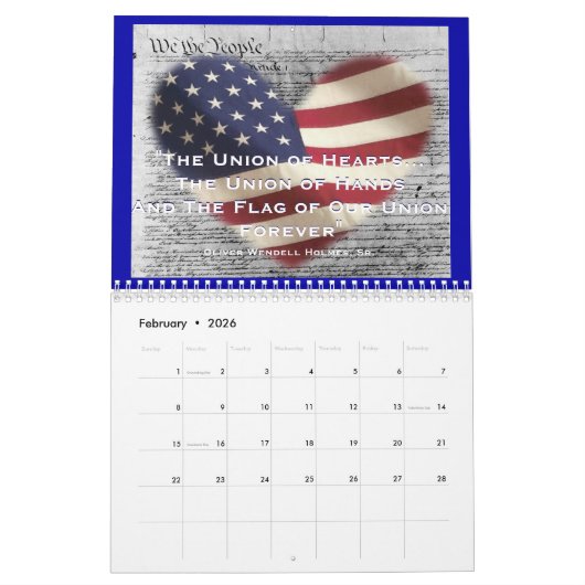 私達の米国旗2018のカレンダーに名誉を与えること カレンダー (2月 2026)