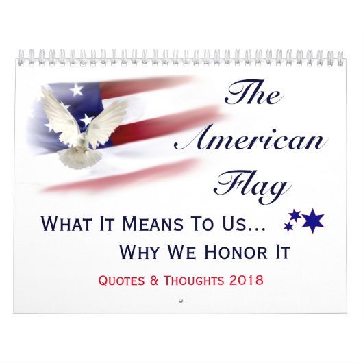私達の米国旗2018のカレンダーに名誉を与えること カレンダー (カバー)