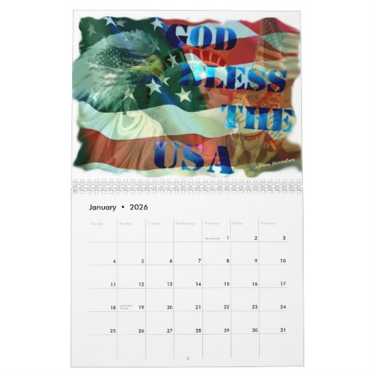 私達の米国旗2018のカレンダーに名誉を与えること カレンダー (1月 2026)