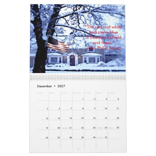私達の米国旗2018のカレンダーに名誉を与えること カレンダー (12月 2027)