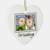 私達の結婚式の新郎新婦のTシャツおよびギフト セラミックオーナメント (右)