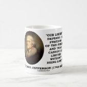 私達の自由は報道の自由によって決まります コーヒーマグカップ (中央)