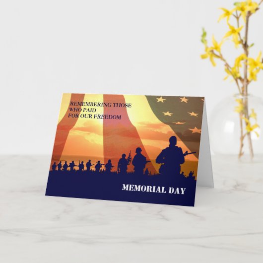 私達の英雄のメモリアルデーの挨拶状の記憶 カード (黄色い花)