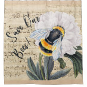 私達の蜂のコラージュを救って下さい シャワーカーテン (正面)