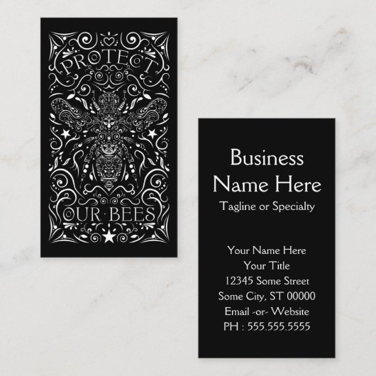 私達の蜂を保護して下さい 名刺 (正面/裏面)