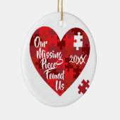私達の行方不明の部分は私達を-パズルのハート見つけました セラミックオーナメント (右)