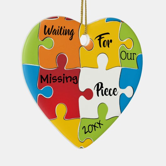 私達の行方不明の部分-採用のギフト--を待っています セラミックオーナメント (右)