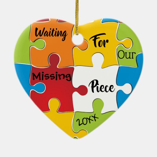 私達の行方不明の部分-採用のギフト--を待っています セラミックオーナメント (裏面)
