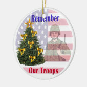 私達の軍隊の休日のオーナメントを覚えて下さい セラミックオーナメント (左)
