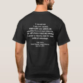 私達の集団虐殺を確認して下さい Tシャツ (裏面)
