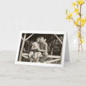 私達の静かな時のゲイの男性のヴィンテージの挨拶状 カード (黄色い花)