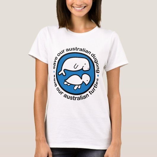 私達のdugong及びカメを救って下さい tシャツ (正面)
