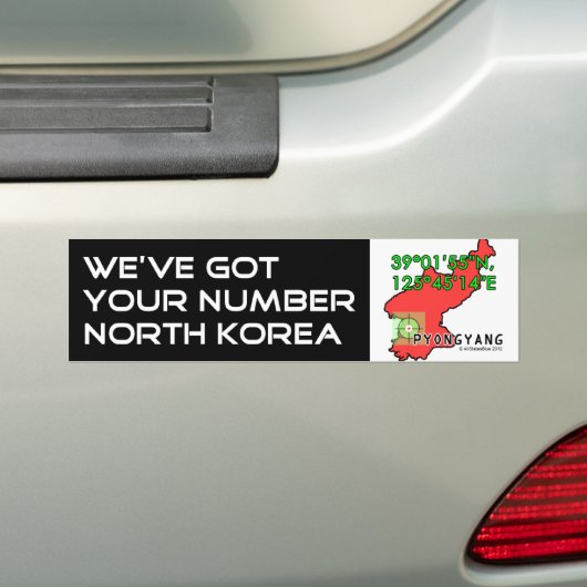 私達はあなたの数北朝鮮を持っています バンパーステッカー (車上)