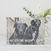私達はいけないリストのおもしろい犬のクリスマスカードを食べました シーズンカード (スタンド正面)