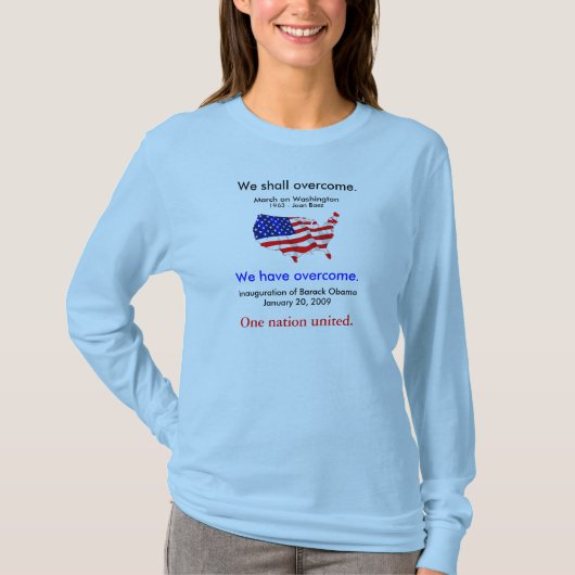 "私達はから" "私達を克服しました"上を克服します Tシャツ (正面)