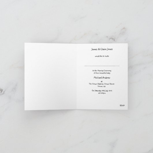 私達はこの男の赤ちゃんを名前を挙げます! 招待状 (内部)