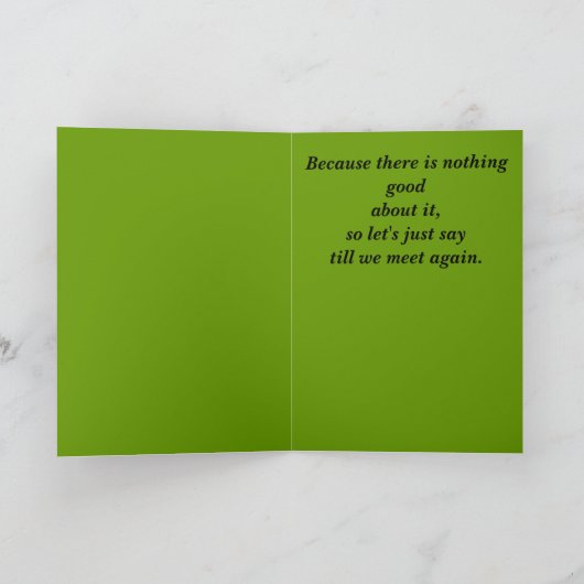 私達はさよならを言うことを憎みます。 カード (内部)