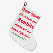 私達はずっとよいウサギです ラージクリスマスストッキング (正面 (吊り時))