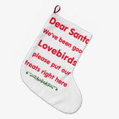 私達はずっとよい仲の良い恋人同士です ラージクリスマスストッキング (正面 (吊り時))