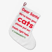 私達はずっとよい猫です ラージクリスマスストッキング (正面 (吊り時))