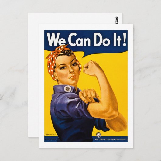 私達はそれをしてもいいです! Rosieリベッターのヴィンテージの第2次世界大戦 ポストカード (正面/裏面)