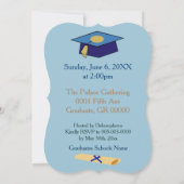 私達はそれを青の卒業のお祝いしました 招待状 (裏面)