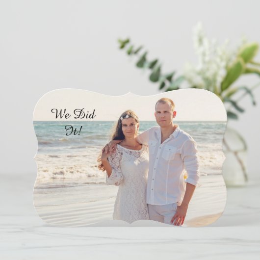 "私達はそれを"結婚したな駆け落ちの結婚式の発表しました 案内状 (スタンド正面)