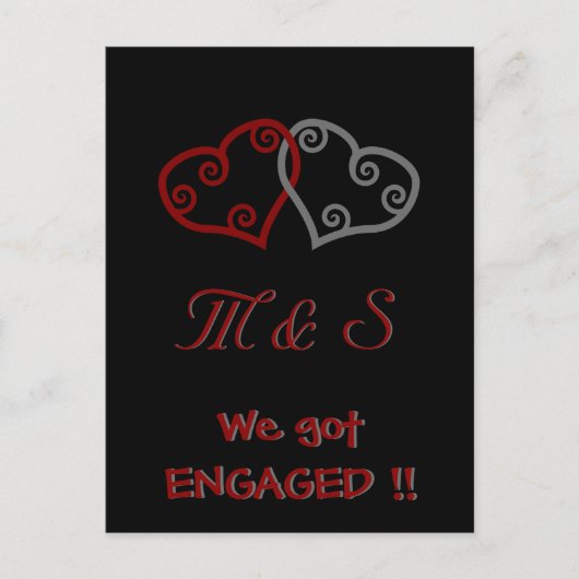 私達はちょうど婚約した得ました! 郵便はがき 案内ポストカード (正面)