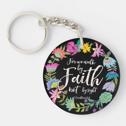 私達はのために視力によって信頼によってない歩きます、 キーホルダー (正面)