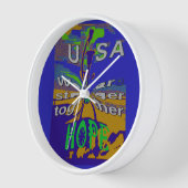 私達はより強い一緒におもしろいな米国の希望パターンdeです 壁時計 (傾斜)