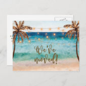 私達はアドレス変更ビーチ場面を動かしました インビテーションポストカード (正面/裏面)