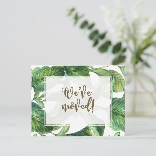 私達はアドレス変更熱帯やしを動かしました インビテーションポストカード (スタンド正面)