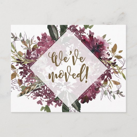 私達はアドレス変更野生の花を動かしました インビテーションポストカード (正面)